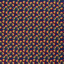 Modestoff Dekostoff Regenbogenkreise - blau