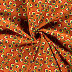 Modestoff Dekostoff Regenbogenkreise - orange