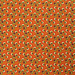 Modestoff Dekostoff Regenbogenkreise - orange