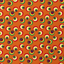 Modestoff Dekostoff Regenbogenkreise - orange