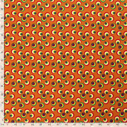 Modestoff Dekostoff Regenbogenkreise - orange