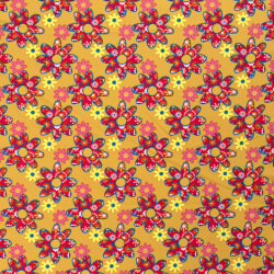 Modestoff Dekostoff 70er Blumen - orange