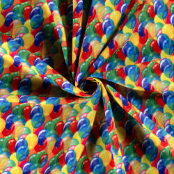 Modestoff Dekostoff bunte Luftballons - orange