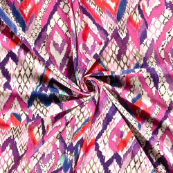 Baumwolljersey Digital Rauten über Rauten - pink