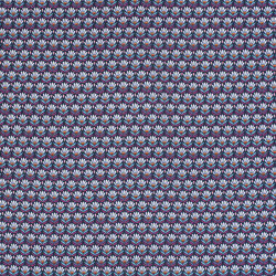 Viskose Popeline magische Blumenreihen - indigo