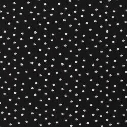 Baumwolljersey Blümchen - schwarz