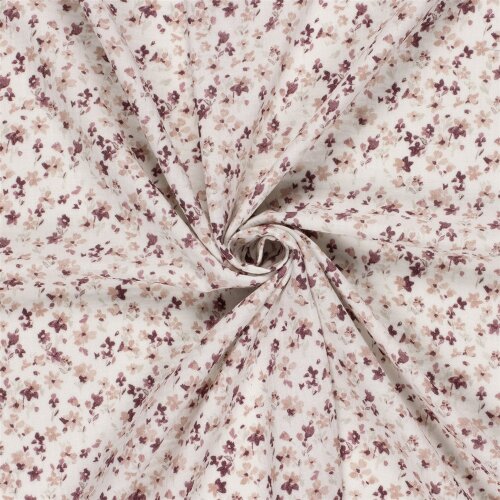 Musselin Digital kleine Blüten - creme