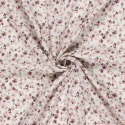 Musselin Digital kleine Blüten - creme