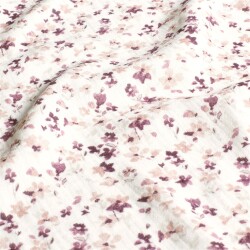 Musselin Digital kleine Blüten - creme