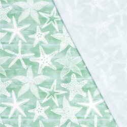 Funktions und Badeanzugstoff LSF50 Recycled Seesterne - hellmint