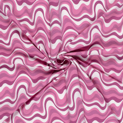 Baumwolljersey Farbwellen - pink
