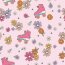 Baumwolljersey Blumenrollschuhe - hellpink