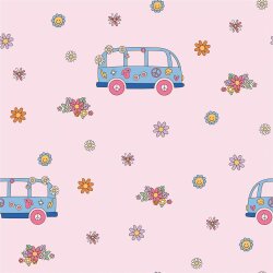 Baumwolljersey Hippiebus - hellpink