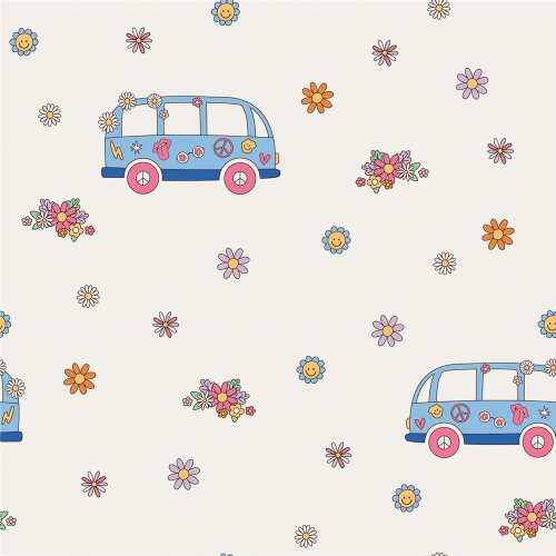 Baumwolljersey Hippiebus - creme