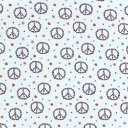 Baumwolljersey Blüten-Peace - hellblau