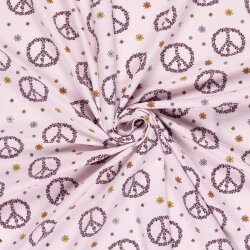 Baumwolljersey Blüten-Peace - hellpink