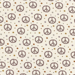 Baumwolljersey Blüten-Peace - creme