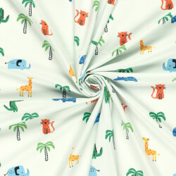Baumwolljersey bunte Safari - hellmint