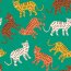 Baumwolljersey bunte Tiger - grasgrün