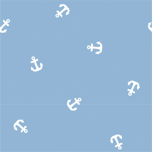 Baumwolljersey kleine Anker - dunkeleisblau