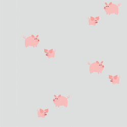 Baumwolljersey glückliche Schweine - hellgrau