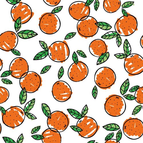 Baumwolljersey Orangen - weiss