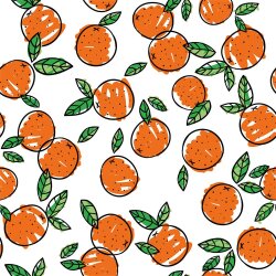 Baumwolljersey Orangen - weiss
