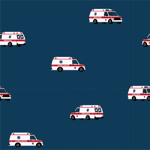 Baumwolljersey Krankenwagen- stahlblau