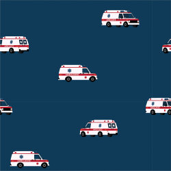 Baumwolljersey Krankenwagen- stahlblau