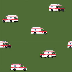 Baumwolljersey Krankenwagen - grasgrün
