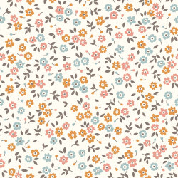 Baumwollpopeline bunter Blumenregen - creme