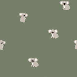 Baumwollpopeline süsser Koala - oliv