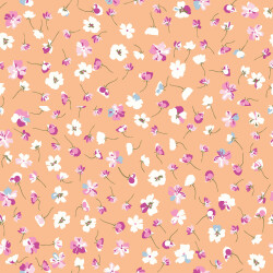 Baumwollpopeline schöne Blüten - softlachs