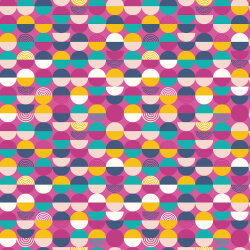 Baumwollpopeline bunte Kreise - pink