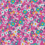 Baumwollpopeline bunte Blumen - pink