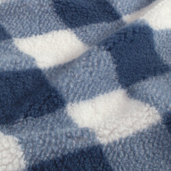 Sherpa Fleece Kariert - dunkelblau