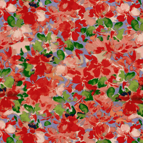 Baumwollsatin Blumenmalerei - helllila