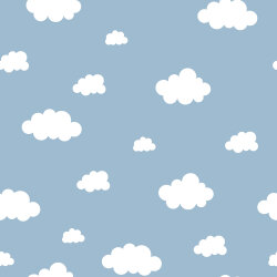 Baumwollflanell Wolken - hellblau