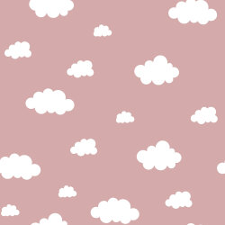 Baumwollflanell Wolken - altrosa