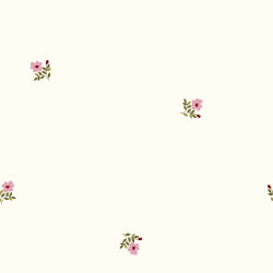 Baumwollflanell Mini Blumenregen - creme