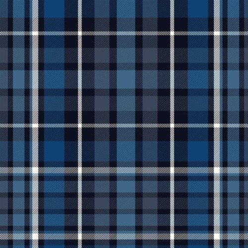 Baumwollflanell Kariert - dunkelblau/blau