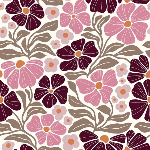 Feincord Blumenkunst - creme