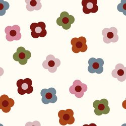 Wellnesfleece bunte Blumen - creme
