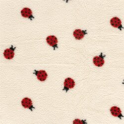Teddystoff Marienkäfer - cremebeige