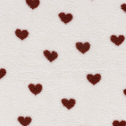Teddystoff Herzen - creme