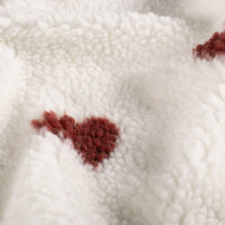 Teddystoff Herzen - creme