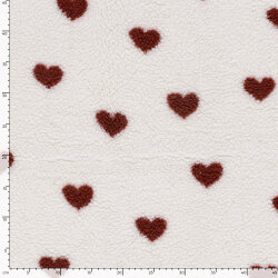 Teddystoff Herzen - creme