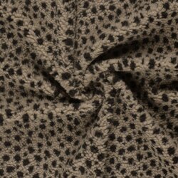 Teddystoff wilde Tupfen - dunkelbeige
