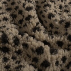 Teddystoff wilde Tupfen - dunkelbeige