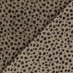Teddystoff wilde Tupfen - dunkelbeige